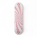 Star Spiral: Pink & Orange Stars: Skateboard