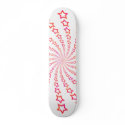 Star Spiral: Pink & Orange Stars: Skateboard