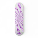 Star Spiral: Purple Stars: Skateboard