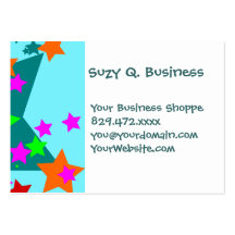 Star Struck Teal Stars Collage Business Cards