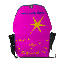 Star studded messenger bag faith, hope, love!