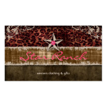 Star Suede Business Card Leopard Brown H