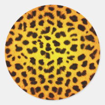 Starburst Animal Print Round Sticker