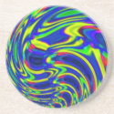 Stare At Me Swirls of Bright Colors Coaster