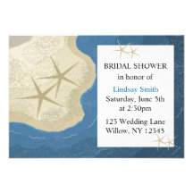 Starfish and Ocean Bridal Shower Invitation