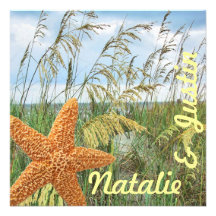 Starfish Beach Wedding Shower Custom Invite