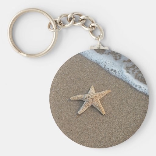 Starfish by the beach keychains
