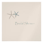 Starfish Champagne Bridal Shower Invitations