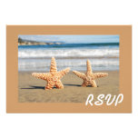 Starfish Couple on the Beach RSVP Card Custom Invitation
