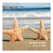 Starfish Couple On The Beach Wedding Invitation