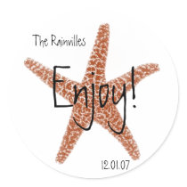 Starfish Favour Stickers