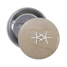 Starfish in Heart Button