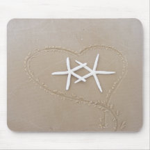 Starfish in Heart Mousepad