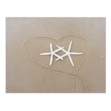 Starfish in Heart Postcard