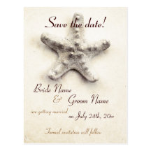 starfish - ocean whisper - save the date post card