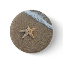Starfish on the beach pinback buttons