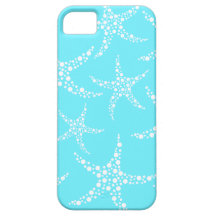 Starfish Pattern in Turquoise and White.