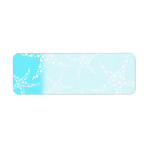 Starfish Pattern in Turquoise and White. Labels