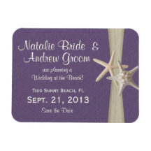 Starfish Purple Save the Date Magnets