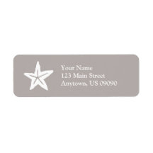 Starfish Return Address Label (Sand / White)