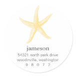 Starfish Round Address Label