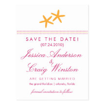 Starfish Save the Date Card- Customize it! Post Card