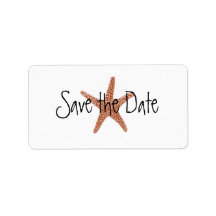 Starfish Save the Date Label