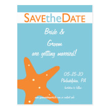 Starfish Save the Date Post Cards