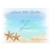 Starfish Save the Date postcards