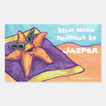Starfish Sunbathing Bookplate Stickers