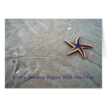 Starfish walk, Every Journey Begins With One Step Greeting Card