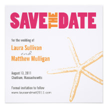 Starfish Wedding Save the Date Custom Invitation