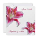 Stargazer Lily On White Wedding Invitation