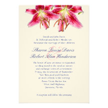 Stargazer Lily Wedding Invitation