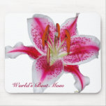 Stargazer Lily World's Best Mom Mousepad