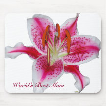 Stargazer Lily World's Best Mom Mousepad