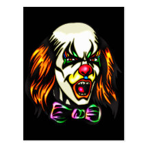 Staring Evil Clown Post Cards