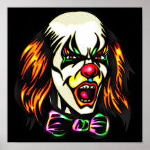 Staring Evil Clown Print