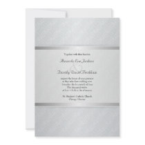 Starlight Silver Flare Monogrammed Elegant Wedding Personalized Invite