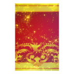 Starry Art Deco Red Yellow Stationery Design