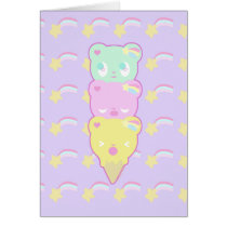 Starry Ice Cream Bear Cone cards
