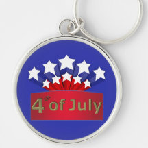 Starry Independence Day Metal Keychain