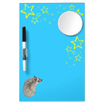 Starry Moon Night Hedgehog Dry Erase Board