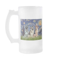 Starry Night - 3 German Shepherds Coffee Mug