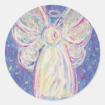 Starry Night Angel Round Sticker
