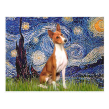 Starry Night - Basenji Postcards
