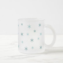 starry night frosted glass mug