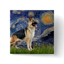 Starry Night - German Shepherd 13 Pinback Buttons