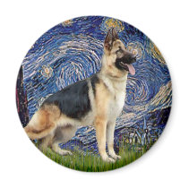 Starry Night - German Shepherd 13 Fridge Magnets