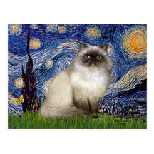 Starry Night - Himalayan cat 7 Post Cards